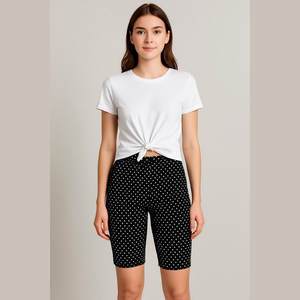 Jessica Black & White dot Bermuda Shorts 14 Stretchy Pull-On